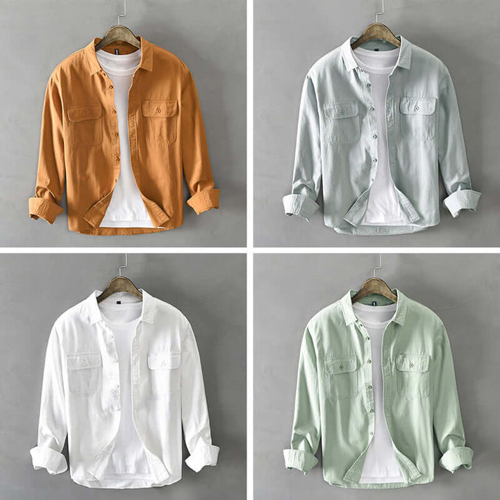 Men's Casual Long-Sleeve Cotton Shirt