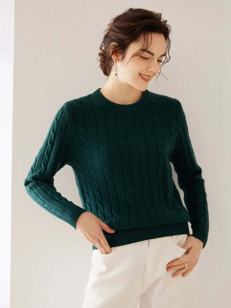 Women's Relaxed-Fit Winter Cable Knit Sweater