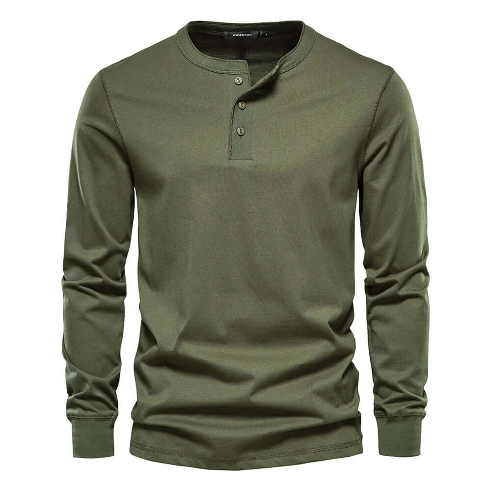 Men's Long Sleeve Collarless T-Shirt: Casual Comfort & Style