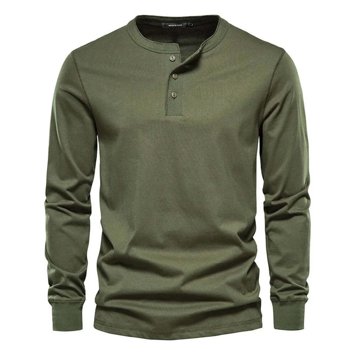 Men's Long Sleeve Collarless T-Shirt: Casual Comfort & Style