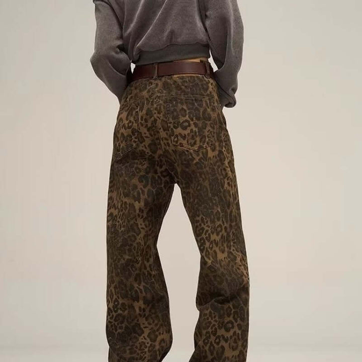 Women's Leopard Print Slim Fit Jeans