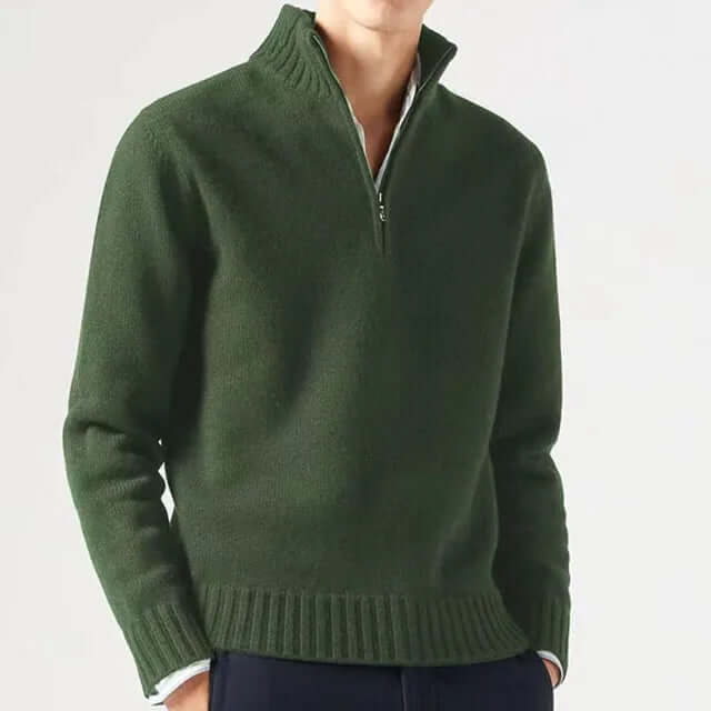 Men's Half-Zip Warm Sweater: Stylish & Comfortable Knitwear