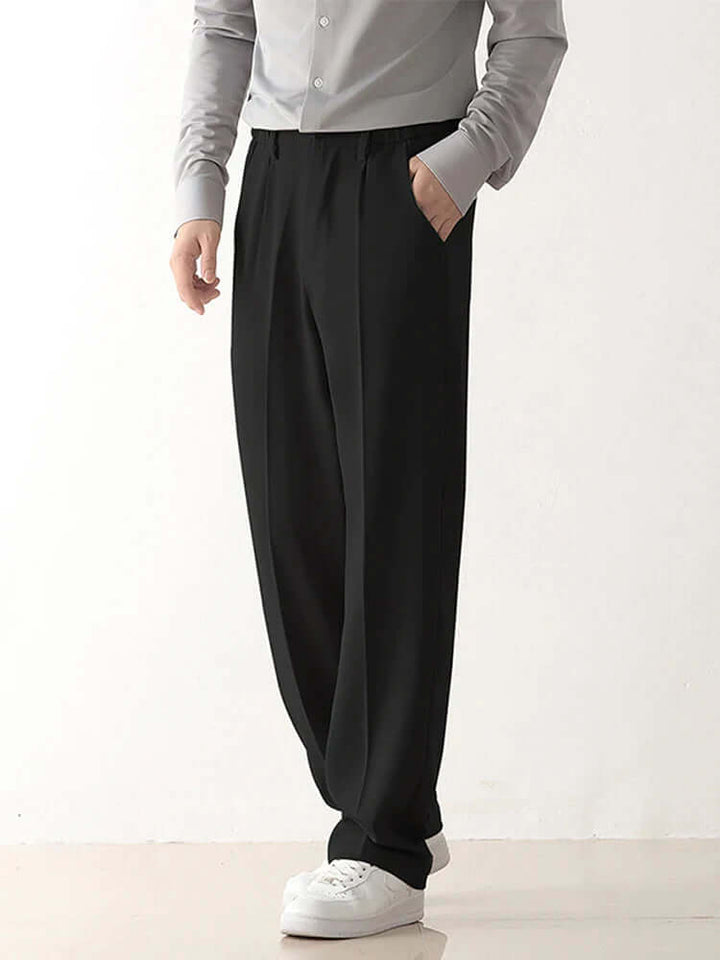 Men's Draped Formal Trousers: Relaxed Fit Tailored Pants