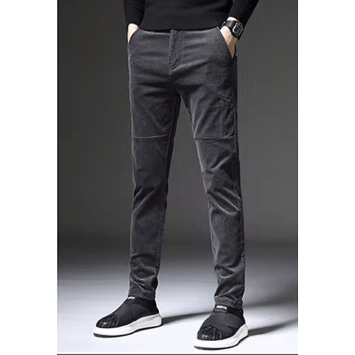 Men's Fleece-Lined Corduroy Pants: Warm & Stylish