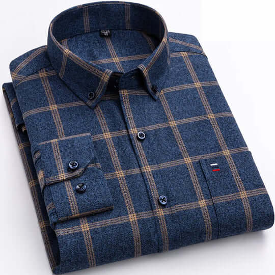 Men's Plaid Button-Down Shirt: Regular Fit Smart Casual Top