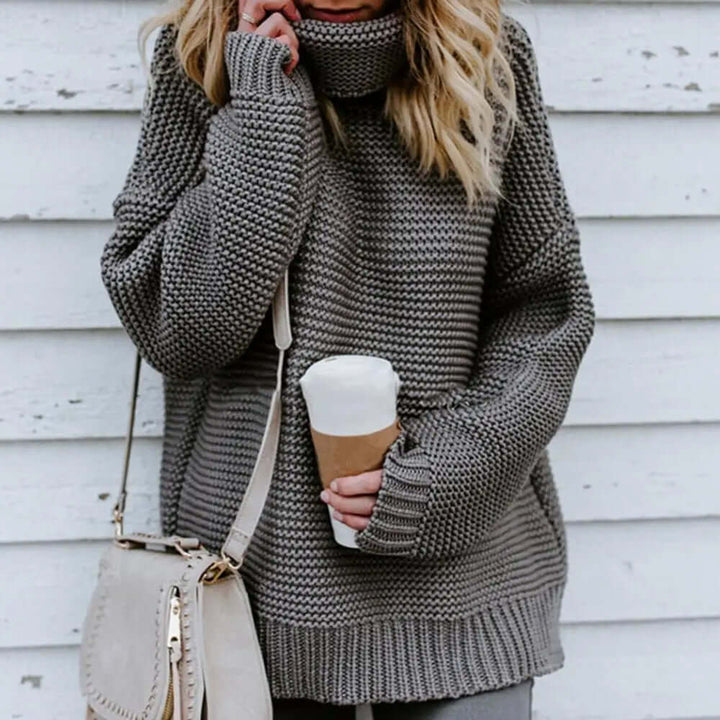 Women's Relaxed Roll Neck Knit Jumper