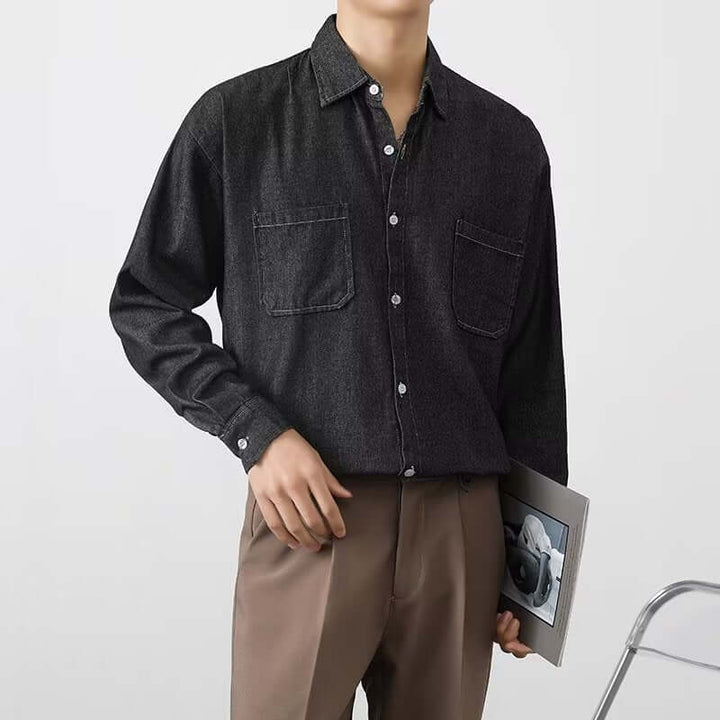 Men's Long-Sleeve Denim Shirt
