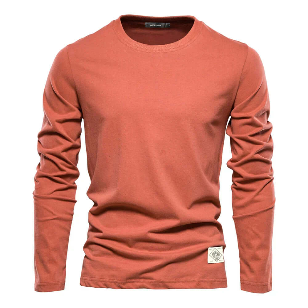 Men's Long-Sleeve Casual Crewneck T-Shirt: Relaxed Fit Tee