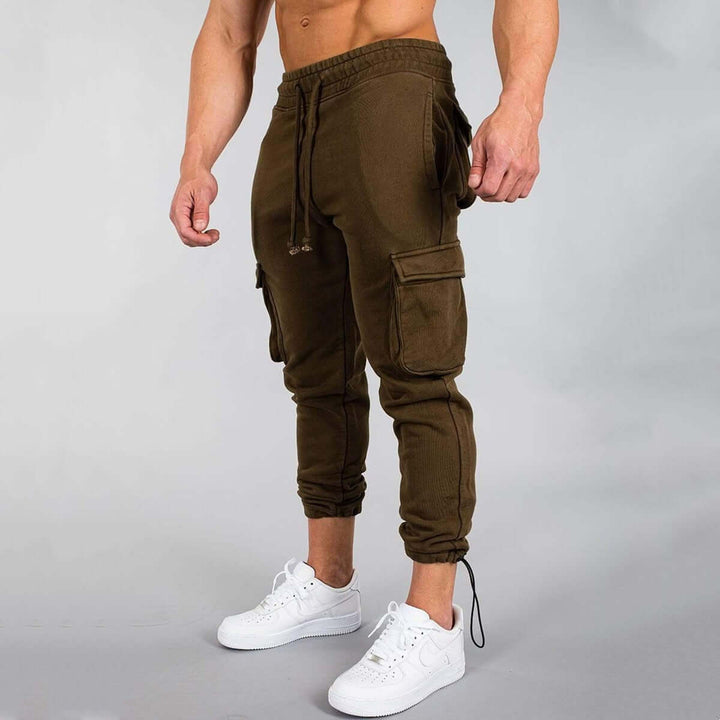 Men's Slim Fit Cargo Joggers with Multiple Pockets