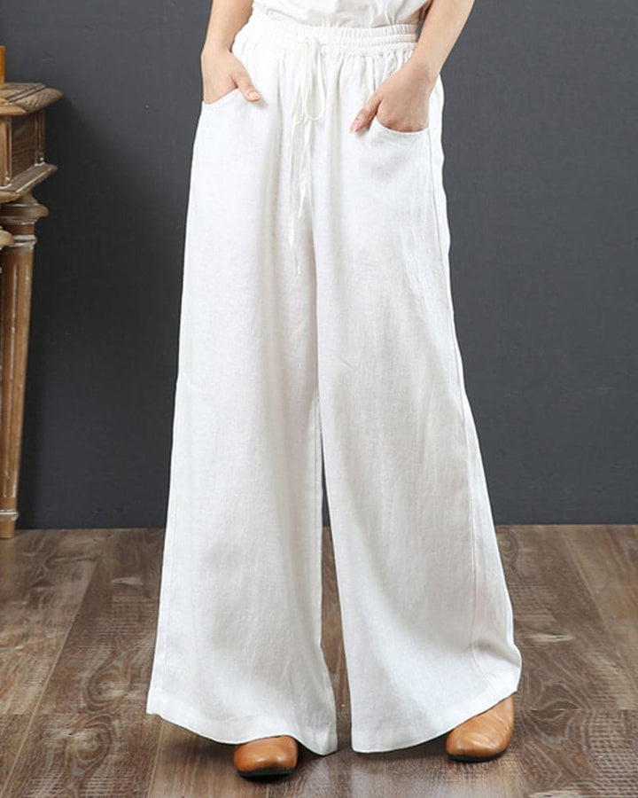 Women's Wide Leg Elastic Waist Pants: Relaxed Fit Trousers