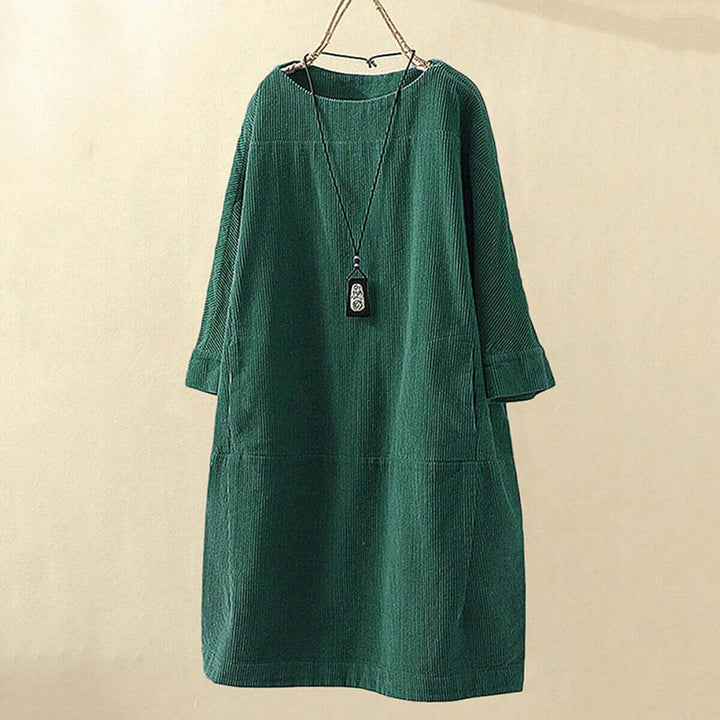 Women's Relaxed Fit Corduroy Knee-Length Dress