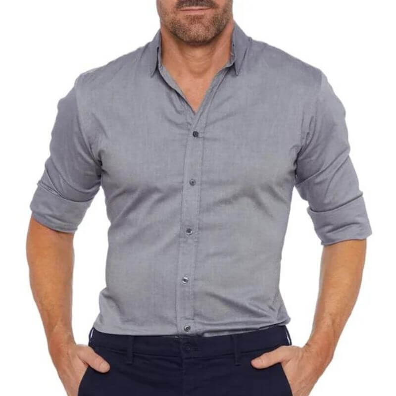 Men's Slim Fit Long Sleeve Dress Shirt