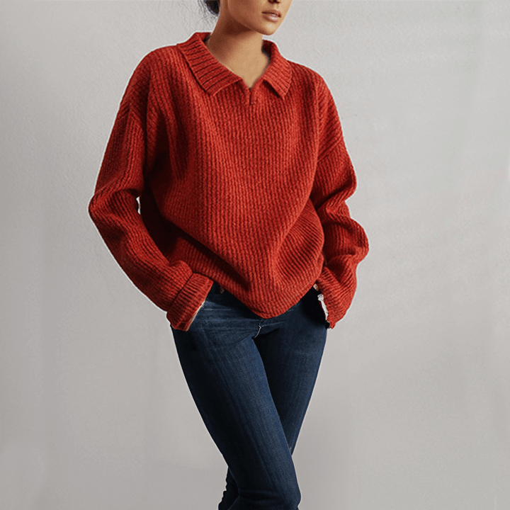 Women's Long-Sleeve Knitted Loose Sweater