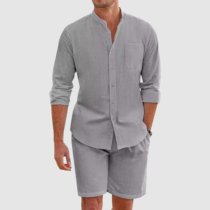 Men's Summer Cotton Shirt & Shorts Set