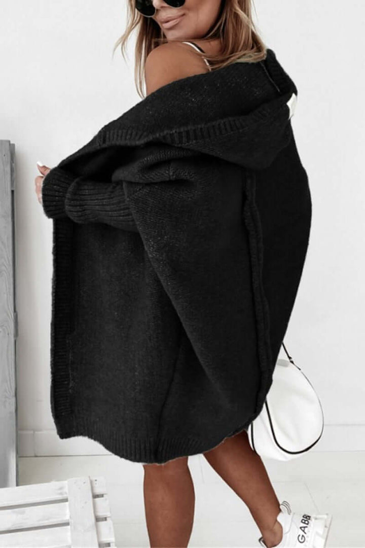 Women's Knit Hooded Casual Coat