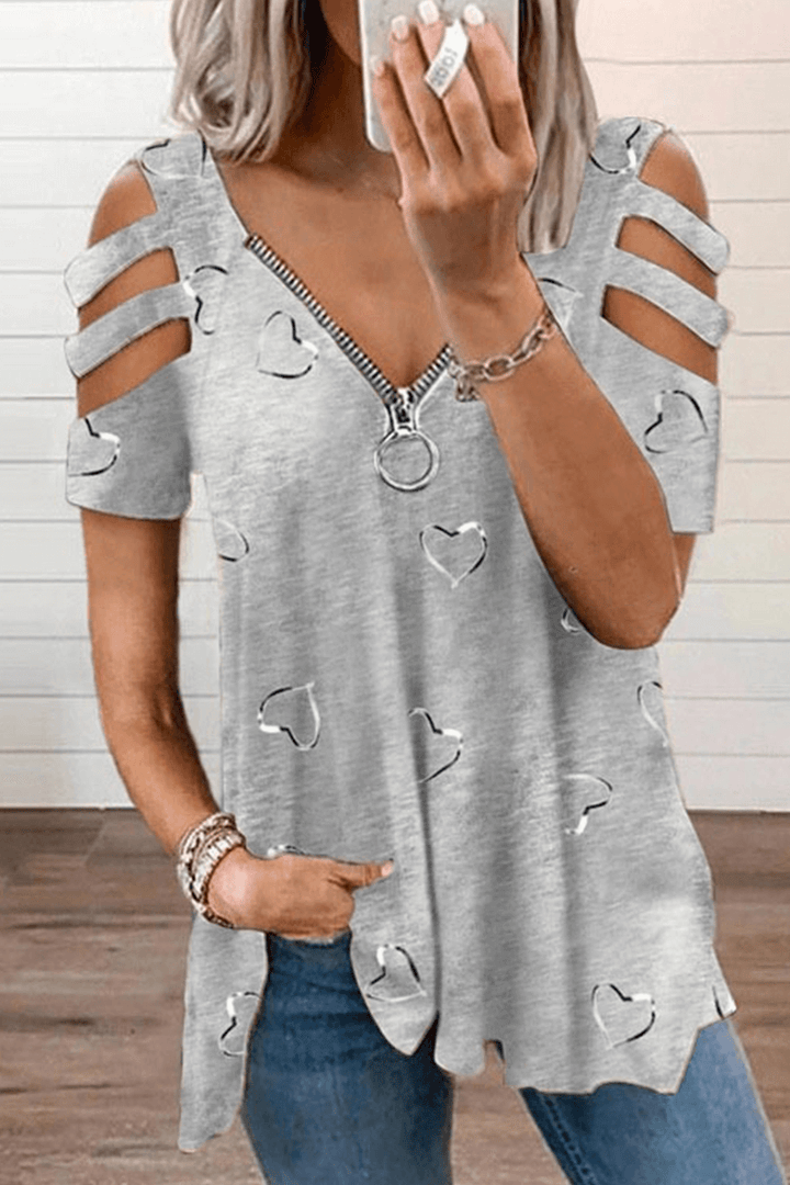 Women's Printed Cut-Out Summer Top