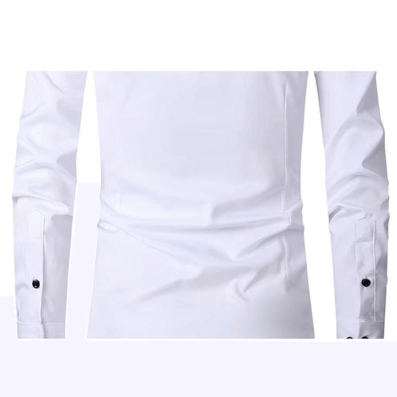 Men's Slim Fit Long Sleeve Shirt with Contrast Buttons