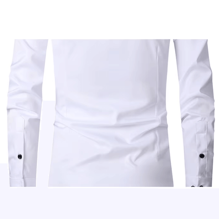 Men's Slim Fit Long Sleeve Shirt with Contrast Buttons