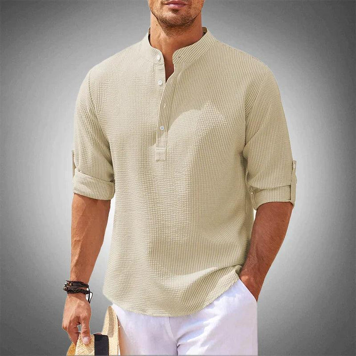 Lightweight Mandarin Collar Shirt for Men
