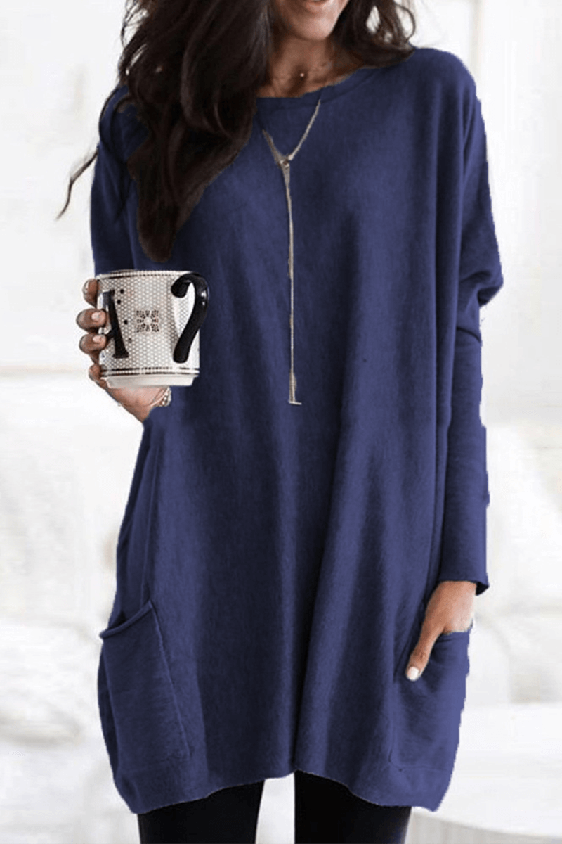 Women's Oversized Knit Tunic Sweater with Pockets