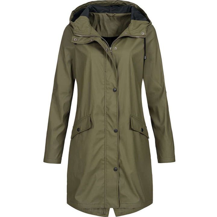 Women's Waterproof Hooded Raincoat: Stylish & Practical