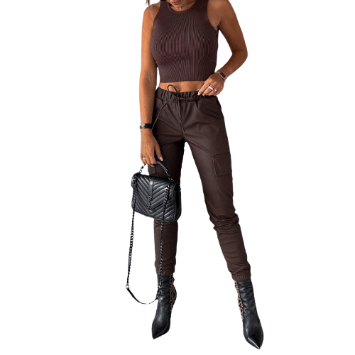 Women's PU Leather Cargo Pants: Trendy, Stylish & Comfortable