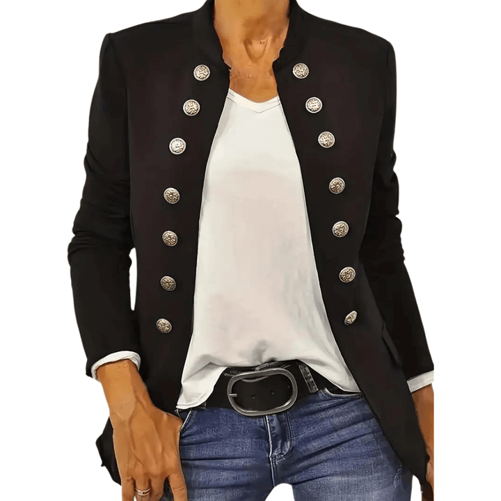 Black Casual Button Blazer: Versatile & Stylish