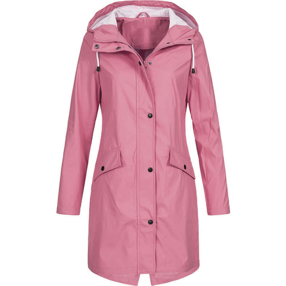 Women's Waterproof Hooded Raincoat: Stylish & Practical