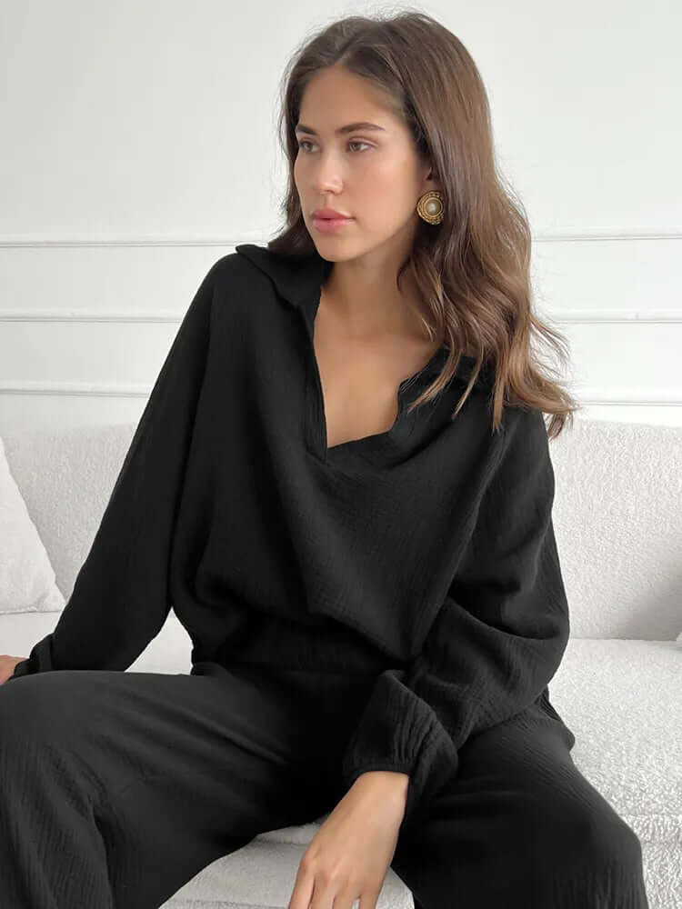 Women's Relaxed-Fit Cotton Loungewear Set