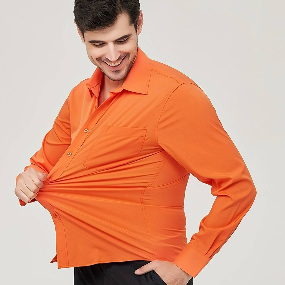 Men's Long-Sleeve Cotton Shirt: Modern Fit Dress Shirt