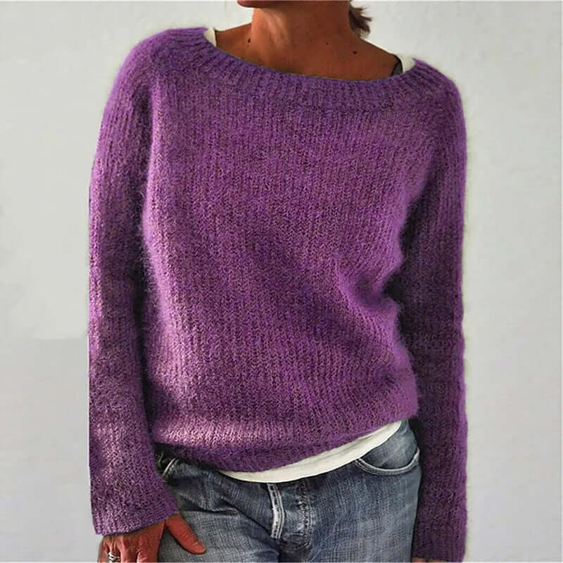 Women's Relaxed Fit Boot Neck Knit Sweater