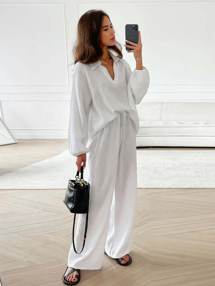 Women's Relaxed-Fit Cotton Loungewear Set