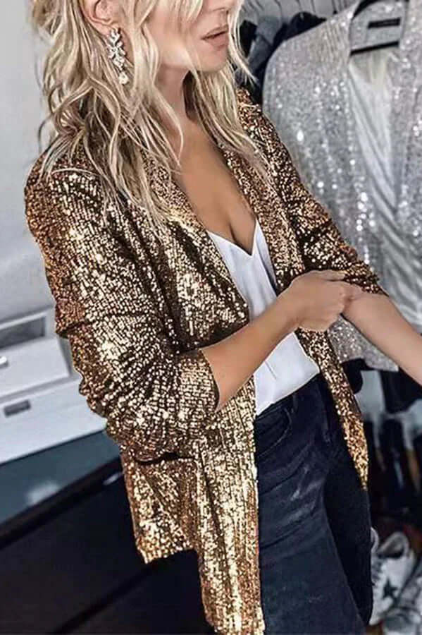 Sequin Long Sleeve Blazer: Women's Party Jacket