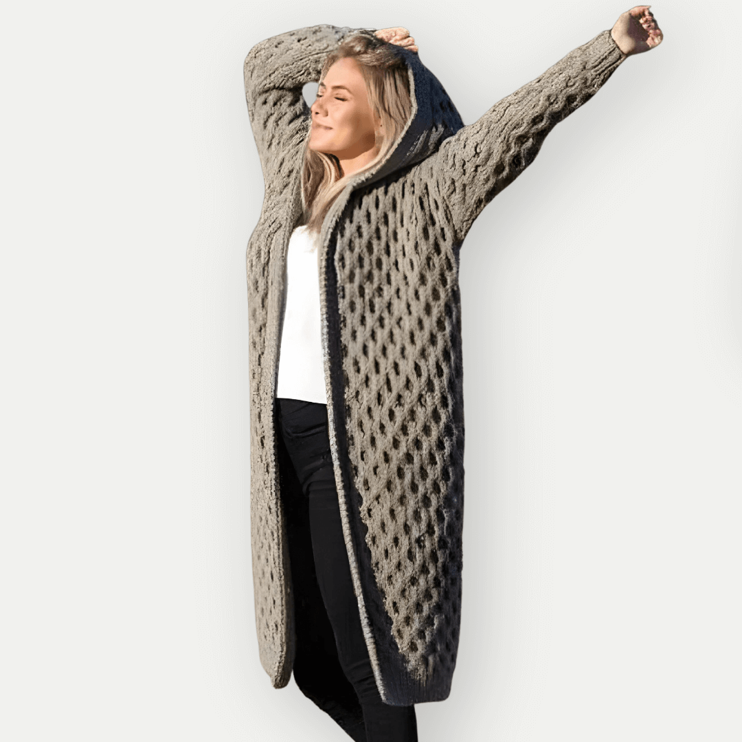 Women's Hooded Long Sleeve Jacket: Cozy & Stylish Outerwear