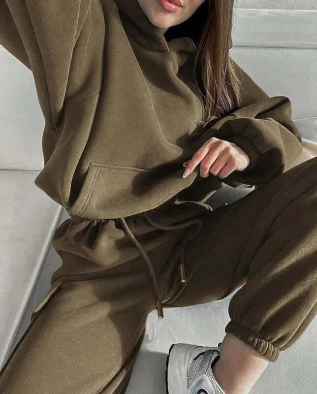 Women's Cozy Hoodie & Jogger Set: Relaxed Fit Loungewear