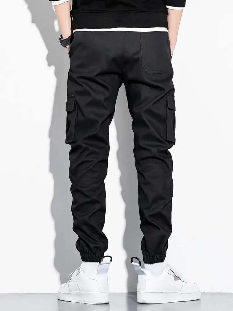 Men's Elastic Waist Cargo Pants: Multiple Pockets & Relaxed Fit