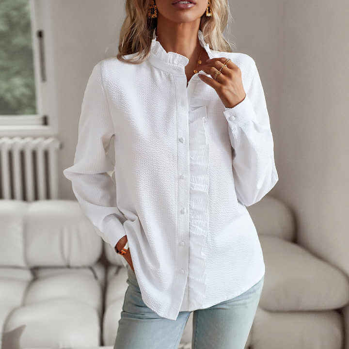 Women's Elegant Striped Long-Sleeve Blouse
