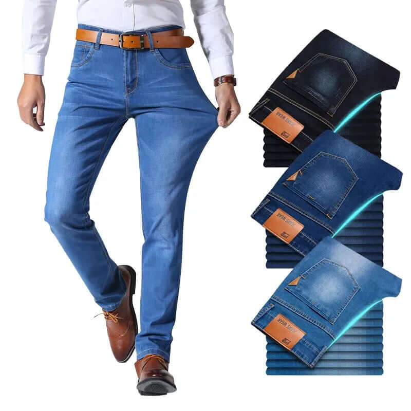 Men's Classic Straight Leg Jeans: Durable Denim