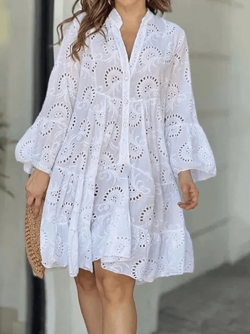 Women's V-Neck Summer Dress: Flowy, Breathable, Versatile