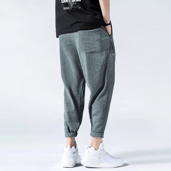 Men's Relaxed Fit Casual Trousers: Breathable Cotton