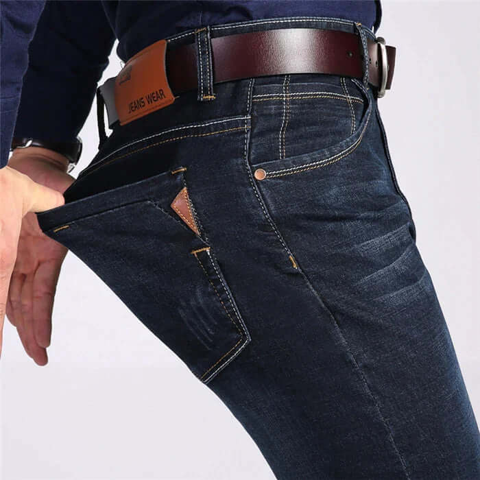 Men's Classic Straight Leg Jeans: Durable Denim