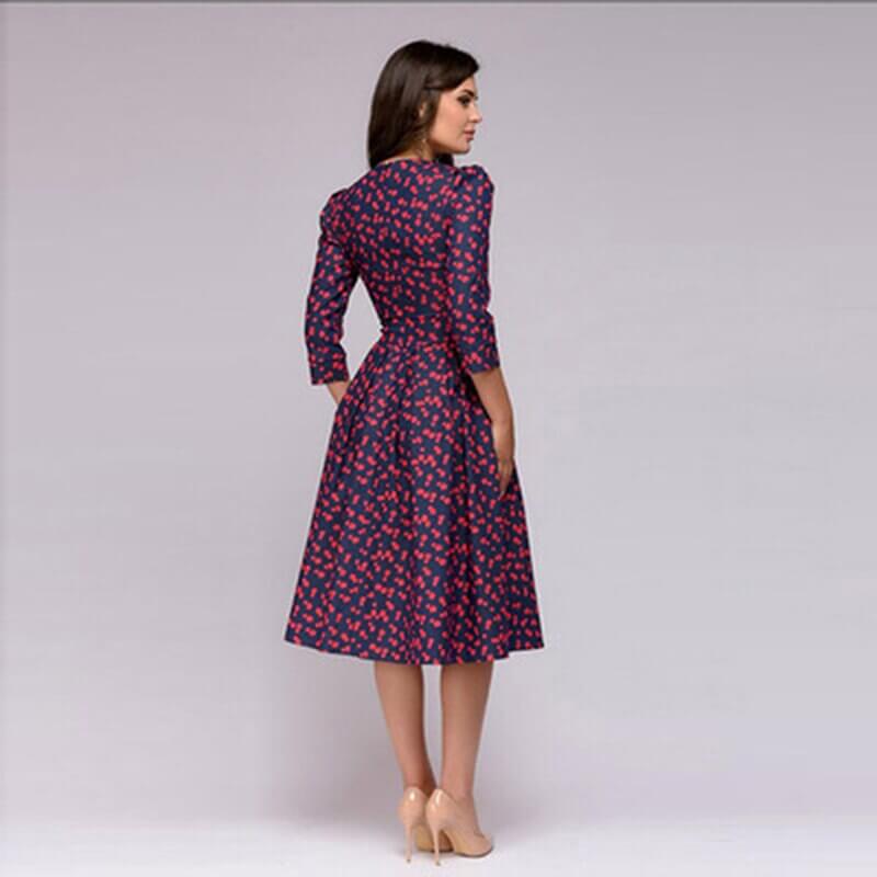 Women's Casual Midi Dress: Polyester, Relaxed Fit