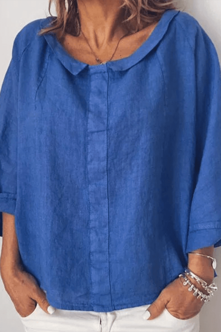 Women's Oversized 3/4 Sleeve Cotton Top