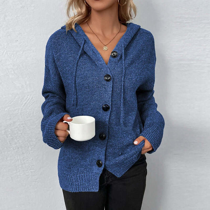Women's Hooded Knitted Cardigan - Cozy & Warm