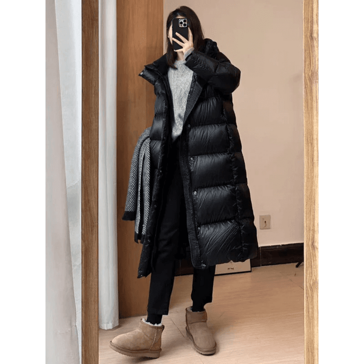 Women's Long Padded Jacket - Winter Warmth & Style
