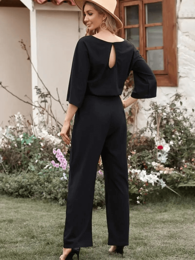 Women's Wide Leg Jumpsuit with Belt