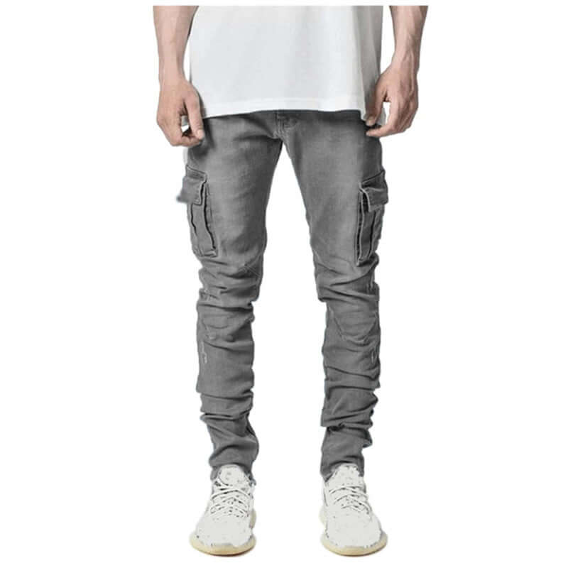 Men's Slim Fit Stacked Jeans with Pockets