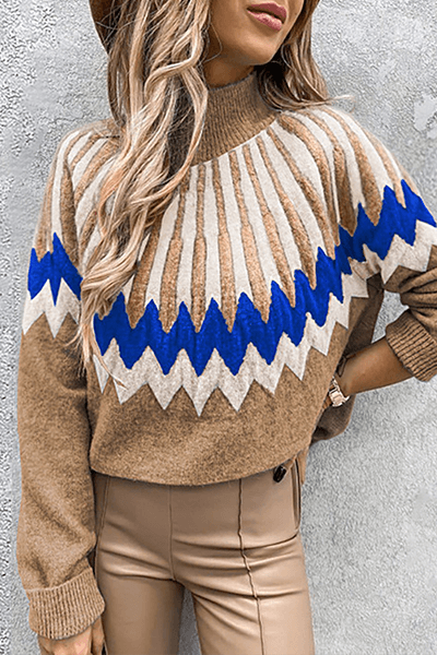 Women's Printed Collared Sweater: Cozy & Stylish