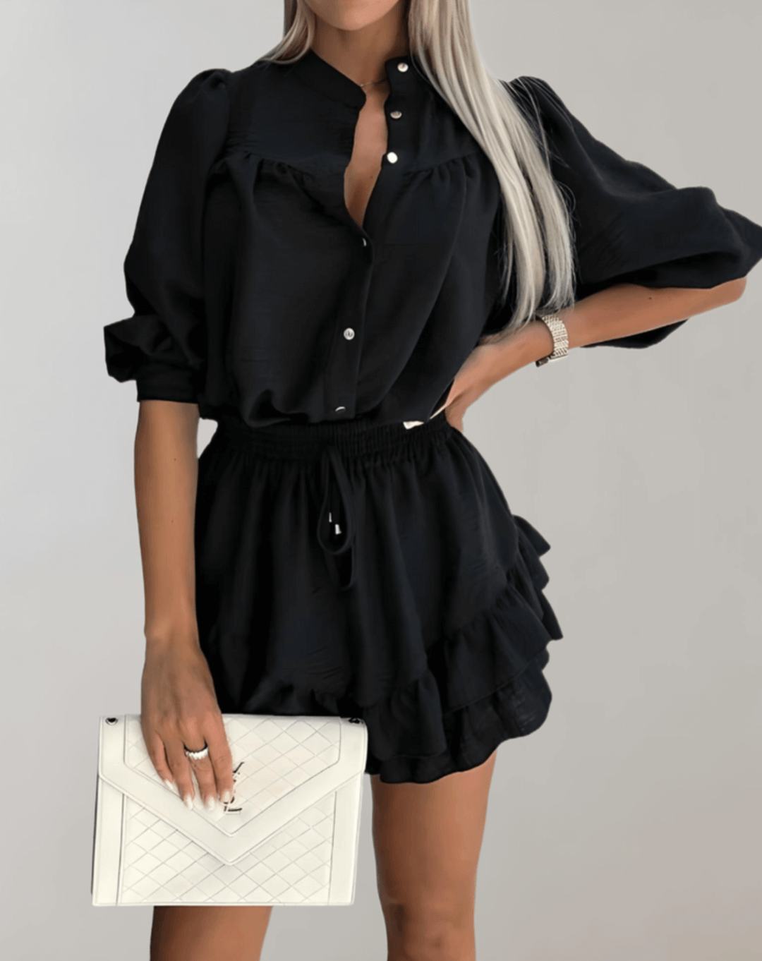 Women's Tweed Co-Ord Set: Chic Blazer & Skirt Outfit