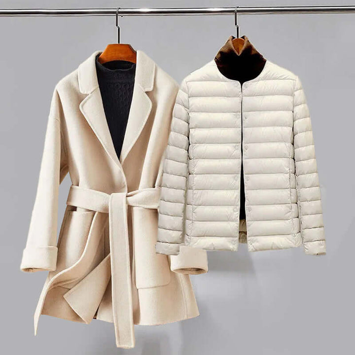 Women's Elegant Snow-White Duo Set: Sophisticated Summer Outfit